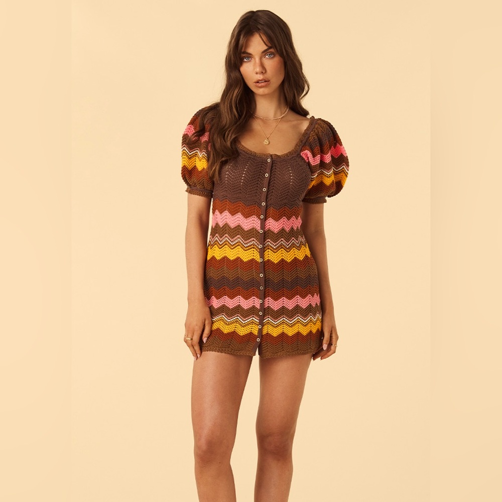 NWT SPELL THE ZIGGY CROCHET MINI DRESS |Size Medium - Picture 3 of 9
